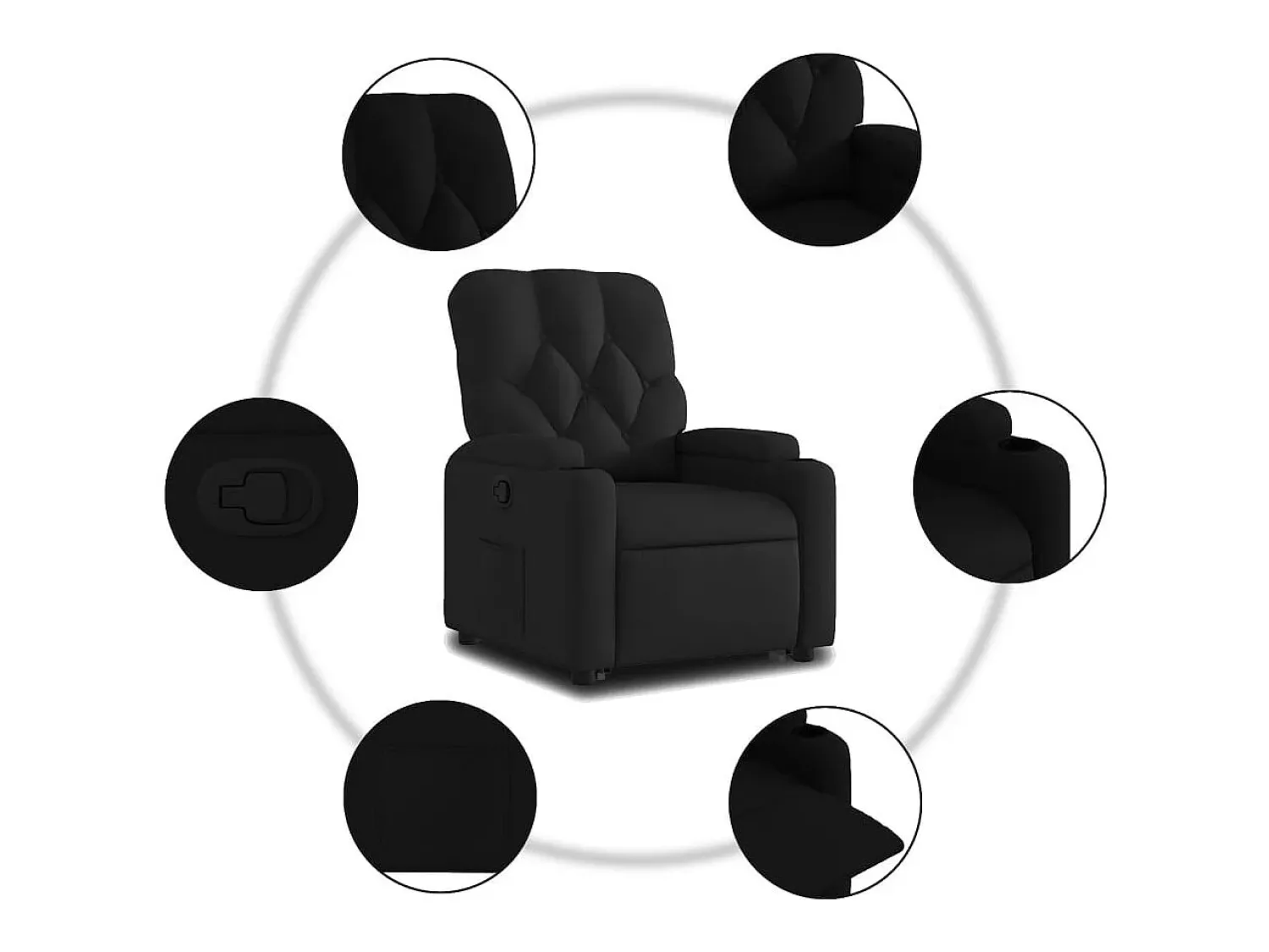 Poltrona Confortável | Poltrona reclinável elevatória tecido SHL33345^ Poltrona