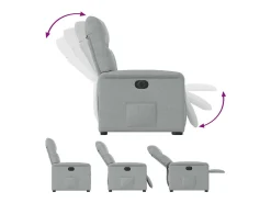 New Poltrona Confortável | Poltrona reclinável elétrica tecido -claro SHL526691 Cinzento