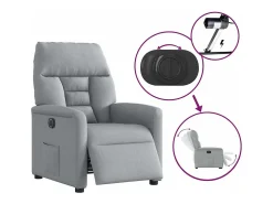New Poltrona Confortável | Poltrona reclinável elétrica tecido -claro SHL526691 Cinzento