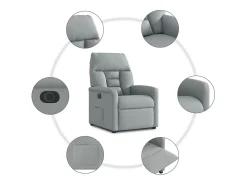New Poltrona Confortável | Poltrona reclinável elétrica tecido -claro SHL526691 Cinzento