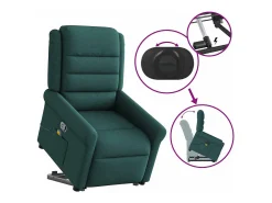 Poltrona* Poltrona Confortável | Poltrona reclinável elevatória de massagens tecido verde-escuro SHL579966 Verde pinho