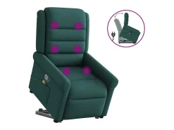 Poltrona* Poltrona Confortável | Poltrona reclinável elevatória de massagens tecido verde-escuro SHL579966 Verde pinho
