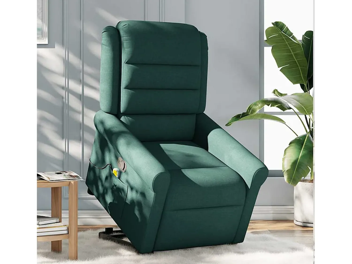 Poltrona* Poltrona Confortável | Poltrona reclinável elevatória de massagens tecido verde-escuro SHL579966 Verde pinho