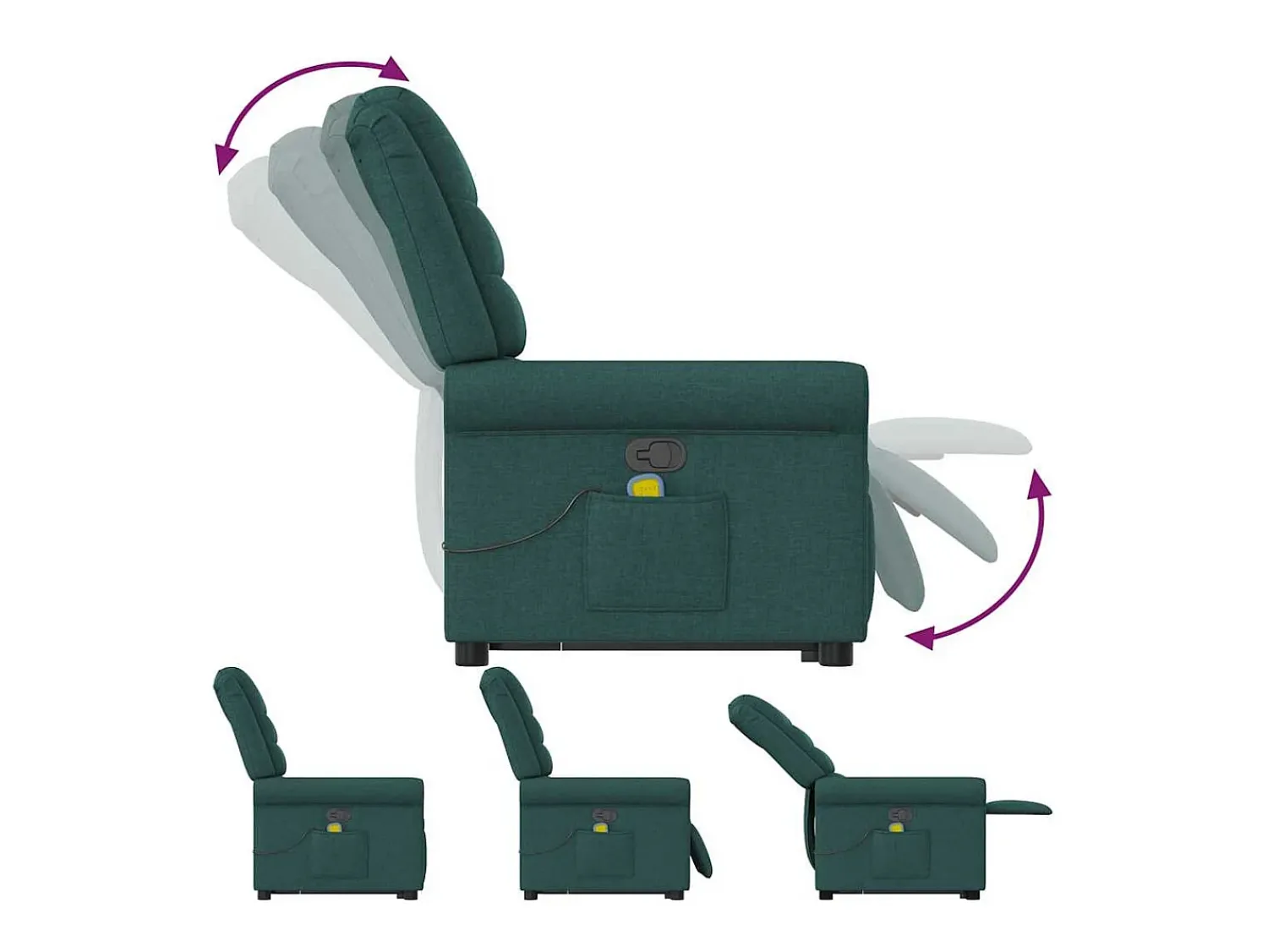 Poltrona* Poltrona Confortável | Poltrona reclinável elevatória de massagens tecido verde-escuro SHL579966 Verde pinho