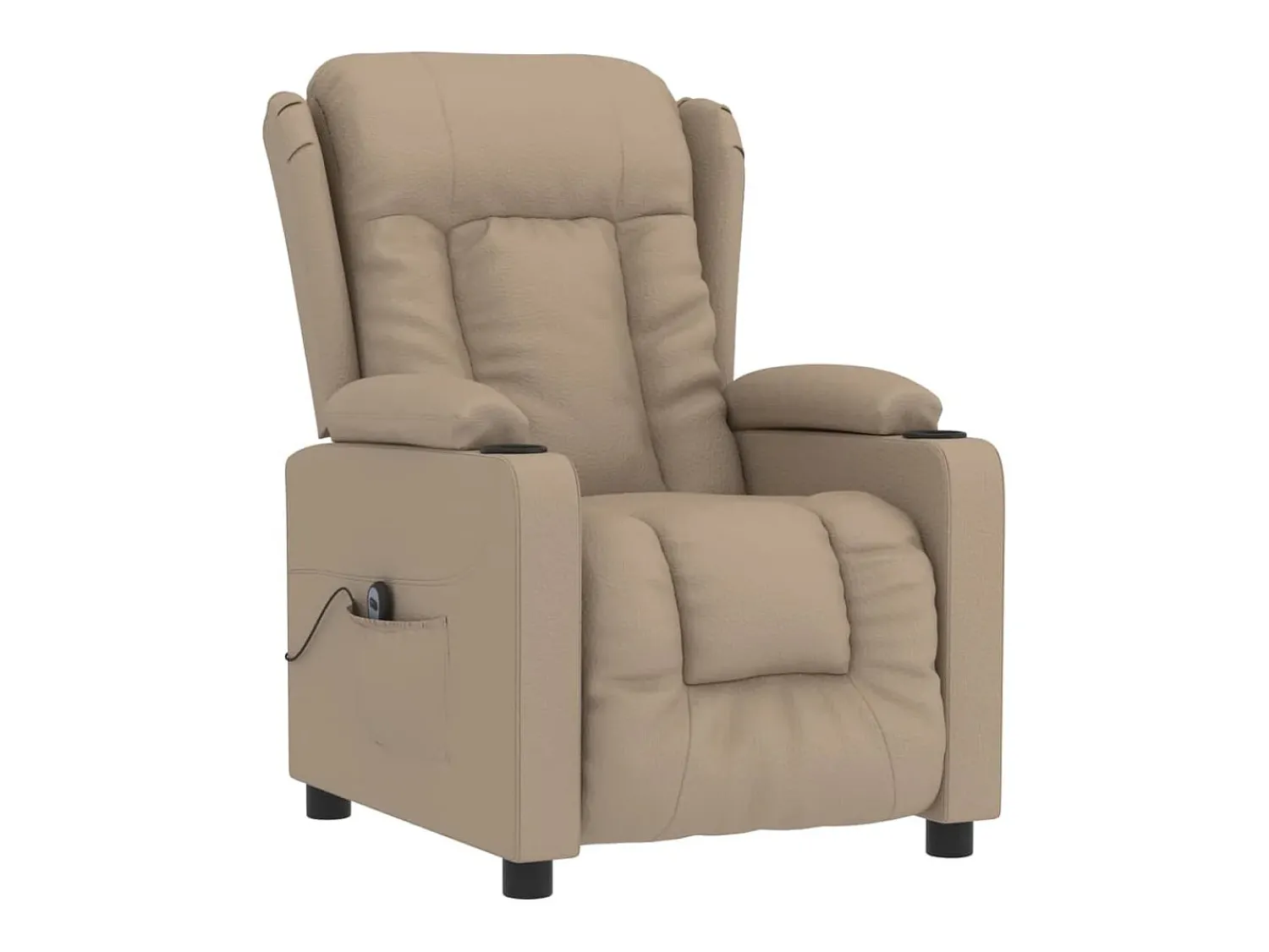 Hot Poltrona Confortável | Poltrona reclinável elétrica couro artificial cor cappuccino SHL87080 Castanho