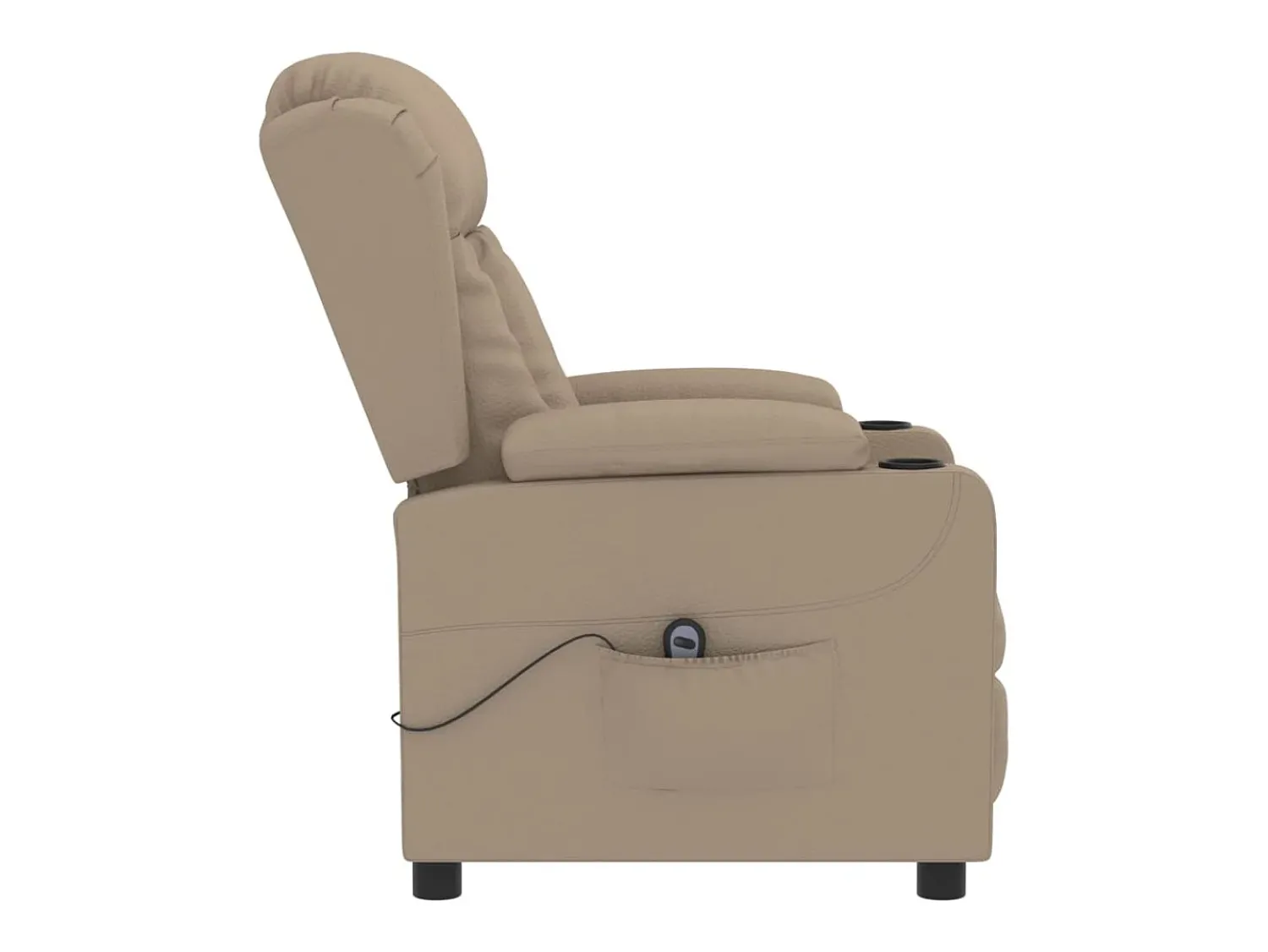 Hot Poltrona Confortável | Poltrona reclinável elétrica couro artificial cor cappuccino SHL87080 Castanho