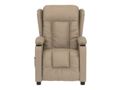Hot Poltrona Confortável | Poltrona reclinável elétrica couro artificial cor cappuccino SHL87080 Castanho
