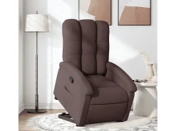 Hot Poltrona Confortável | Poltrona reclinável elevatória tecido -escuro SHL123284 Castanho