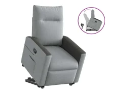 Poltrona| Poltrona Confortável | Poltrona reclinável elevatória tecido -claro SHL68905 Cinzento