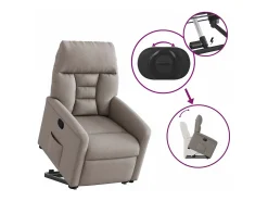 Poltrona* Poltrona Confortável | Poltrona reclinável elevatória tecido cinzento-acastanhado SHL609083 Taupe