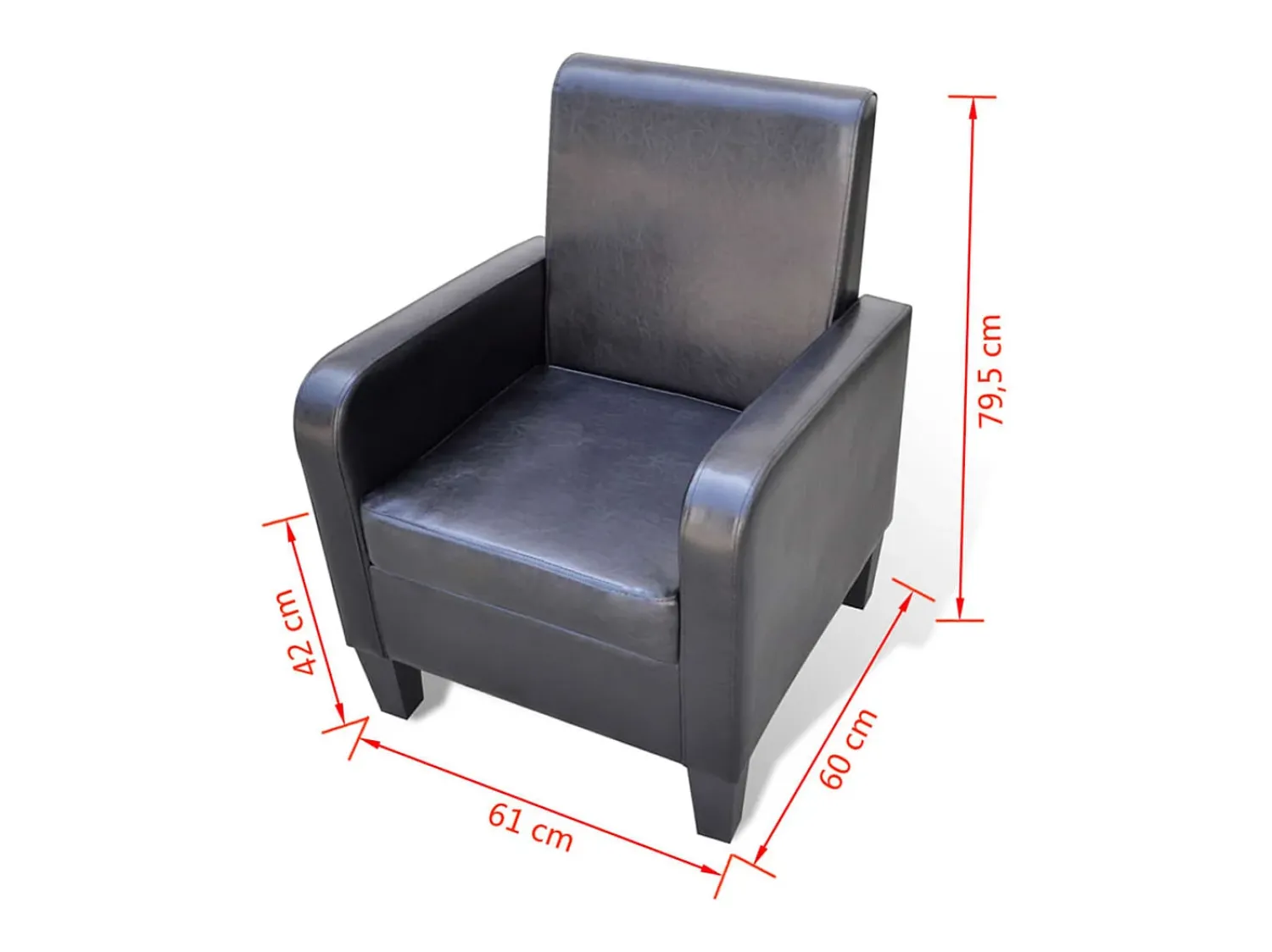 Poltrona| Poltrona Confortável em couro artificial SHL627007 Preto