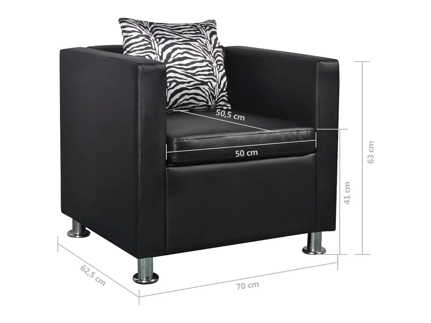 Poltrona| Poltrona Confortável em couro artificial SHL226142 Preto