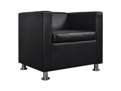 Poltrona| Poltrona Confortável em couro artificial SHL226142 Preto