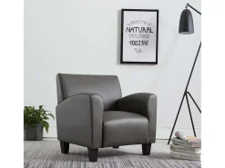 Poltrona| Poltrona Confortável em couro artificial SHL279780 Cinzento