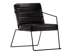 Poltrona* Poltrona Confortável em couro genuíno SHL212569 Preto