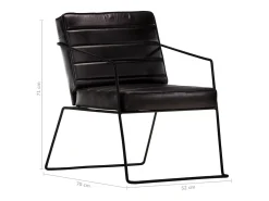 Poltrona* Poltrona Confortável em couro genuíno SHL212569 Preto