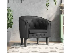 Hot Poltrona Confortável em couro artificial SHL936060 Preto
