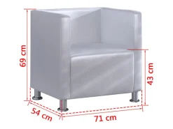 Poltrona| Poltrona Confortável em forma de cubo couro artificial SHL903660 Branco