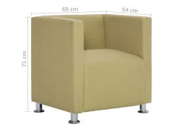Poltrona| Poltrona Confortável em forma de cubo tecido SHL527558 Verde