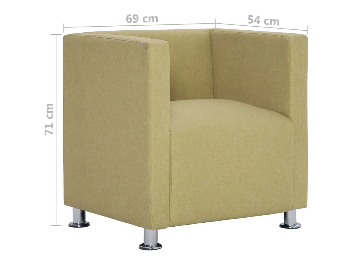 Poltrona| Poltrona Confortável em forma de cubo tecido SHL527558 Verde