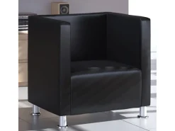 Poltrona Confortável em forma de cubo couro artificial SHL324825^ Poltrona