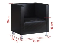 Poltrona Confortável em forma de cubo couro artificial SHL324825^ Poltrona