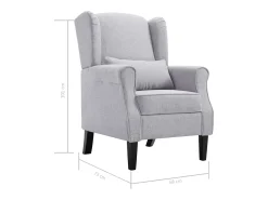 Poltrona* Poltrona Confortável em tecido -claro SHL655974 Cinzento