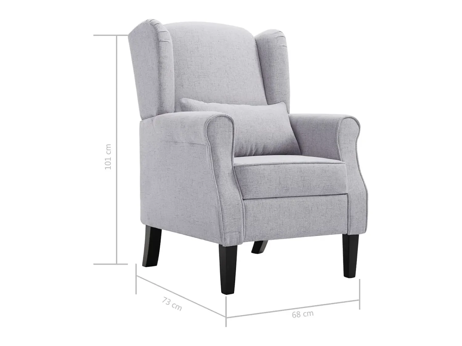 Poltrona* Poltrona Confortável em tecido -claro SHL655974 Cinzento