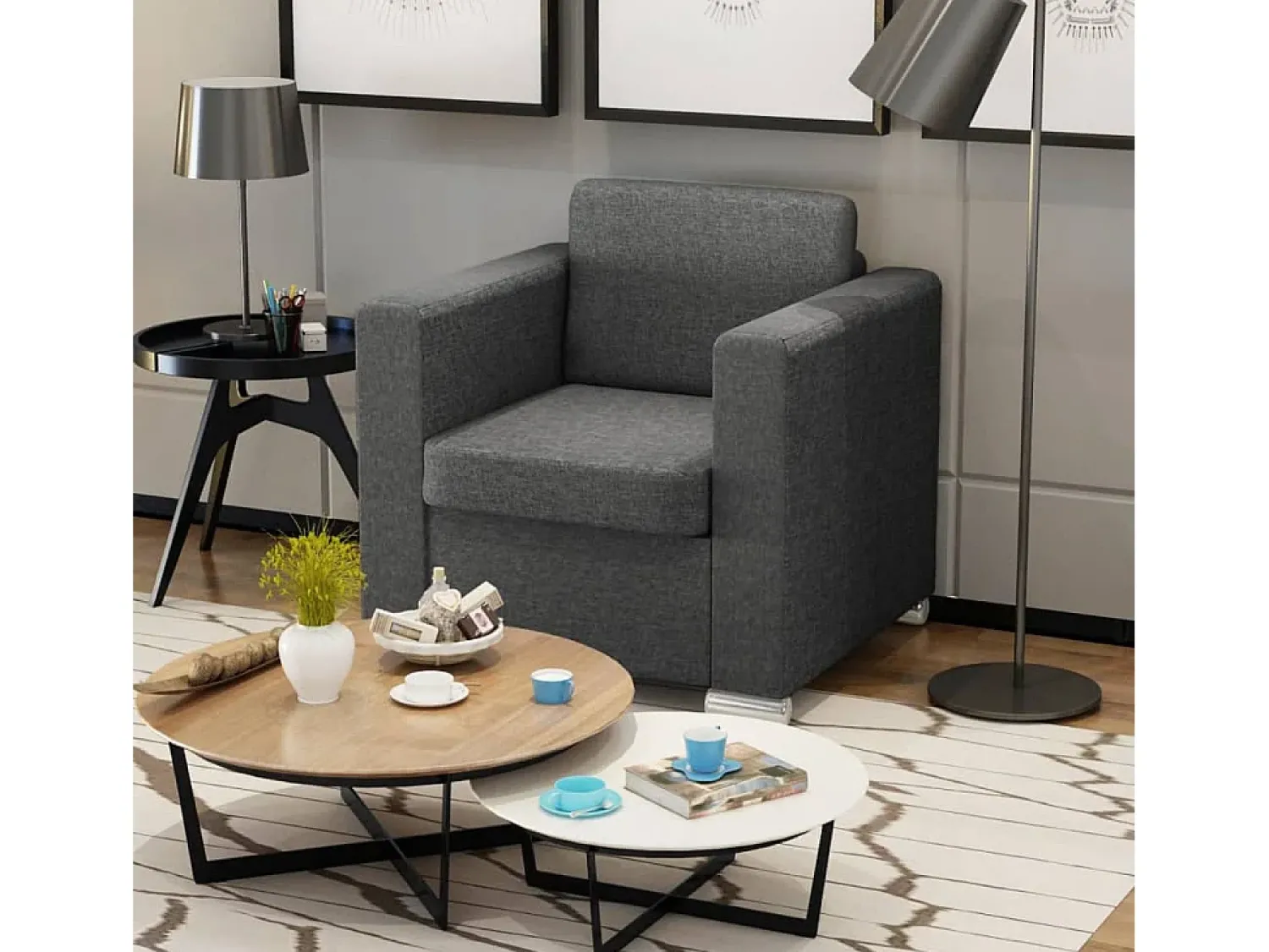 Poltrona* Poltrona Confortável em tecido cinzento-escuro SHL987259 Cinza antracite
