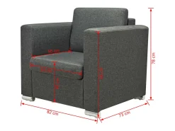 Poltrona* Poltrona Confortável em tecido cinzento-escuro SHL987259 Cinza antracite