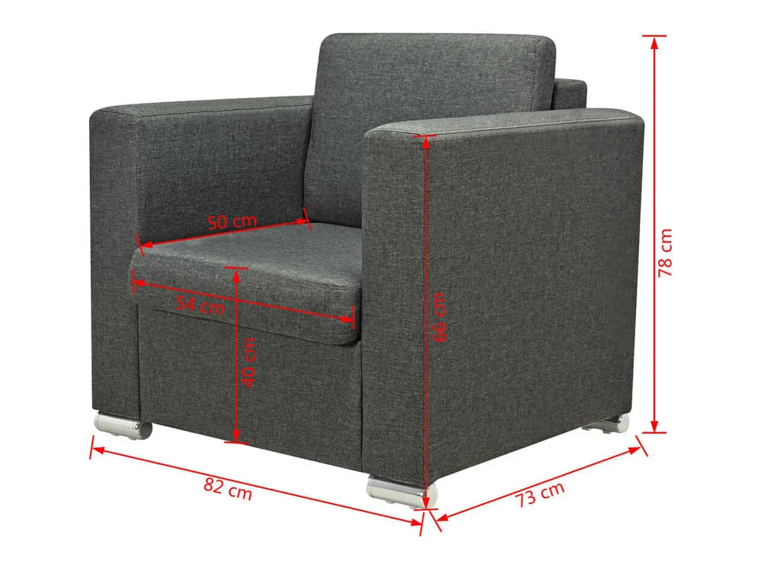 Poltrona* Poltrona Confortável em tecido cinzento-escuro SHL987259 Cinza antracite
