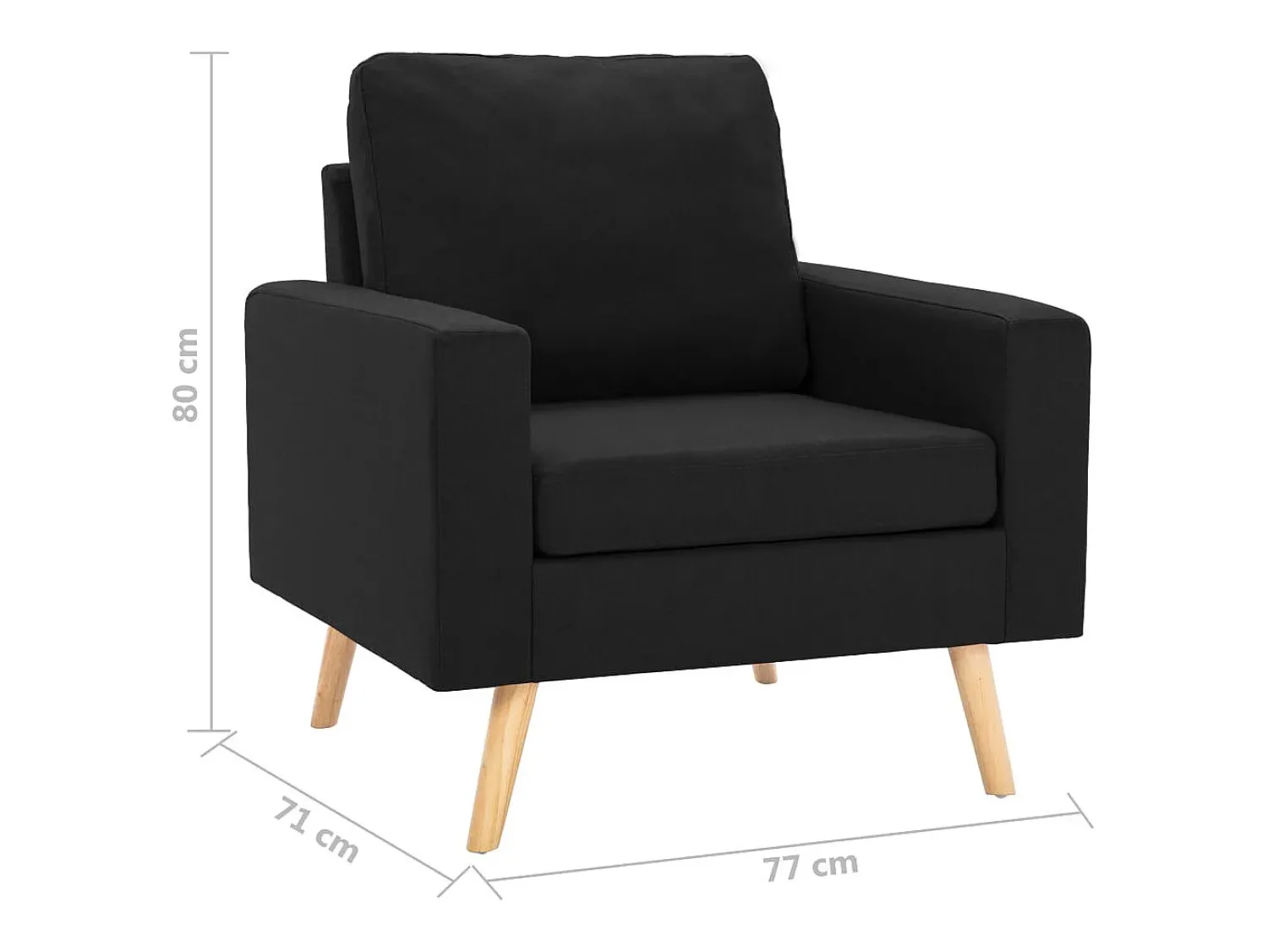 Clearance Poltrona Confortável em tecido SHL138725 Preto