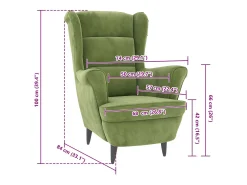 Poltrona| Poltrona Confortável em veludo -claro SHL33081 Verde