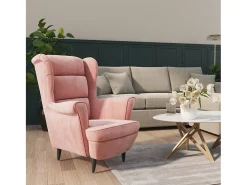 Discount Poltrona Confortável em veludo cor-de- SHL229186 Rosa