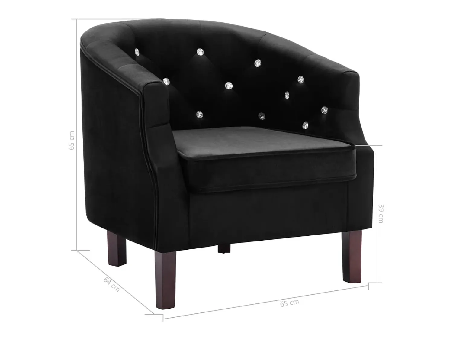 Poltrona| Poltrona Confortável em veludo SHL28850 Preto