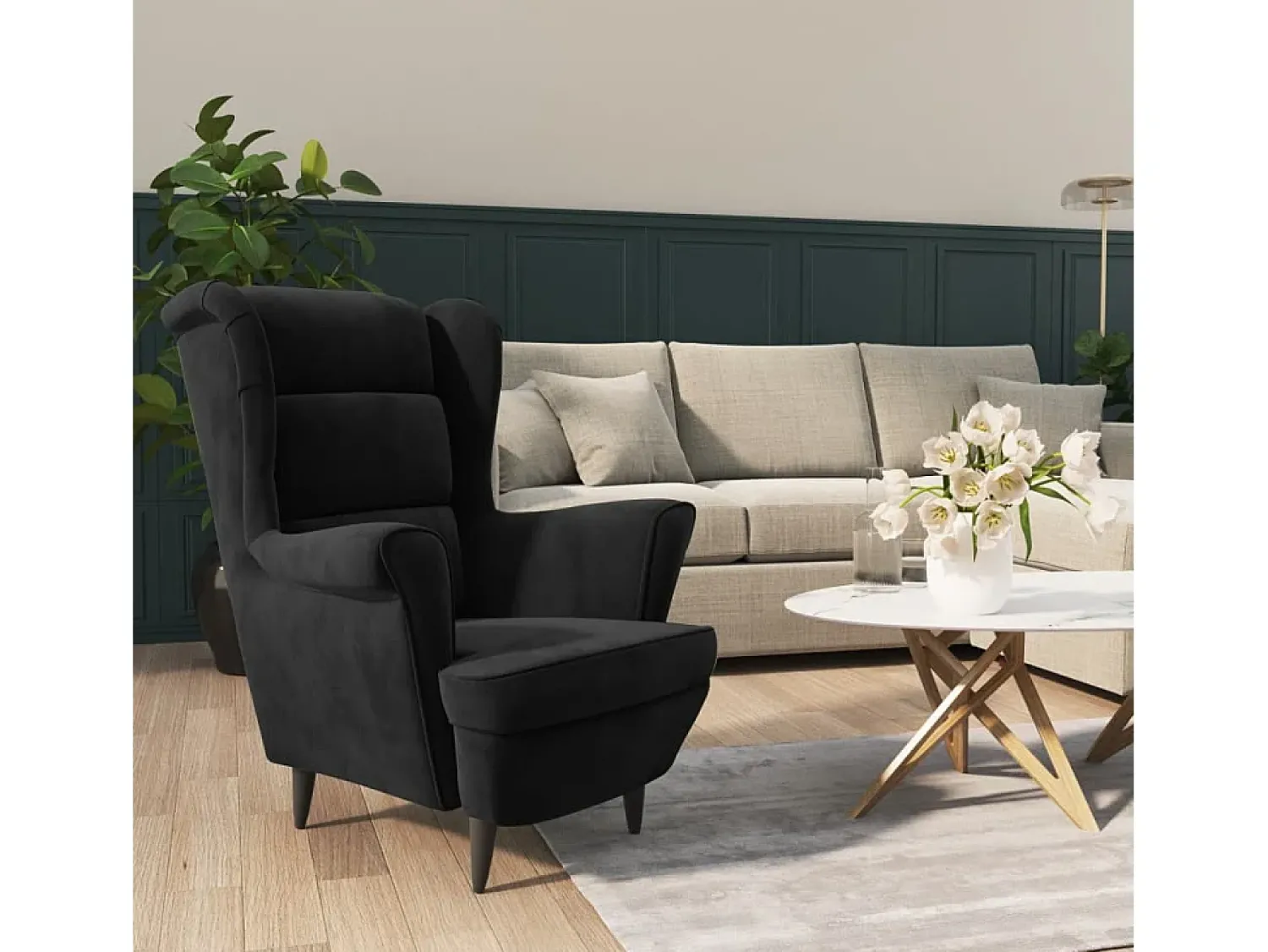 Best Poltrona Confortável em veludo SHL843934 Preto