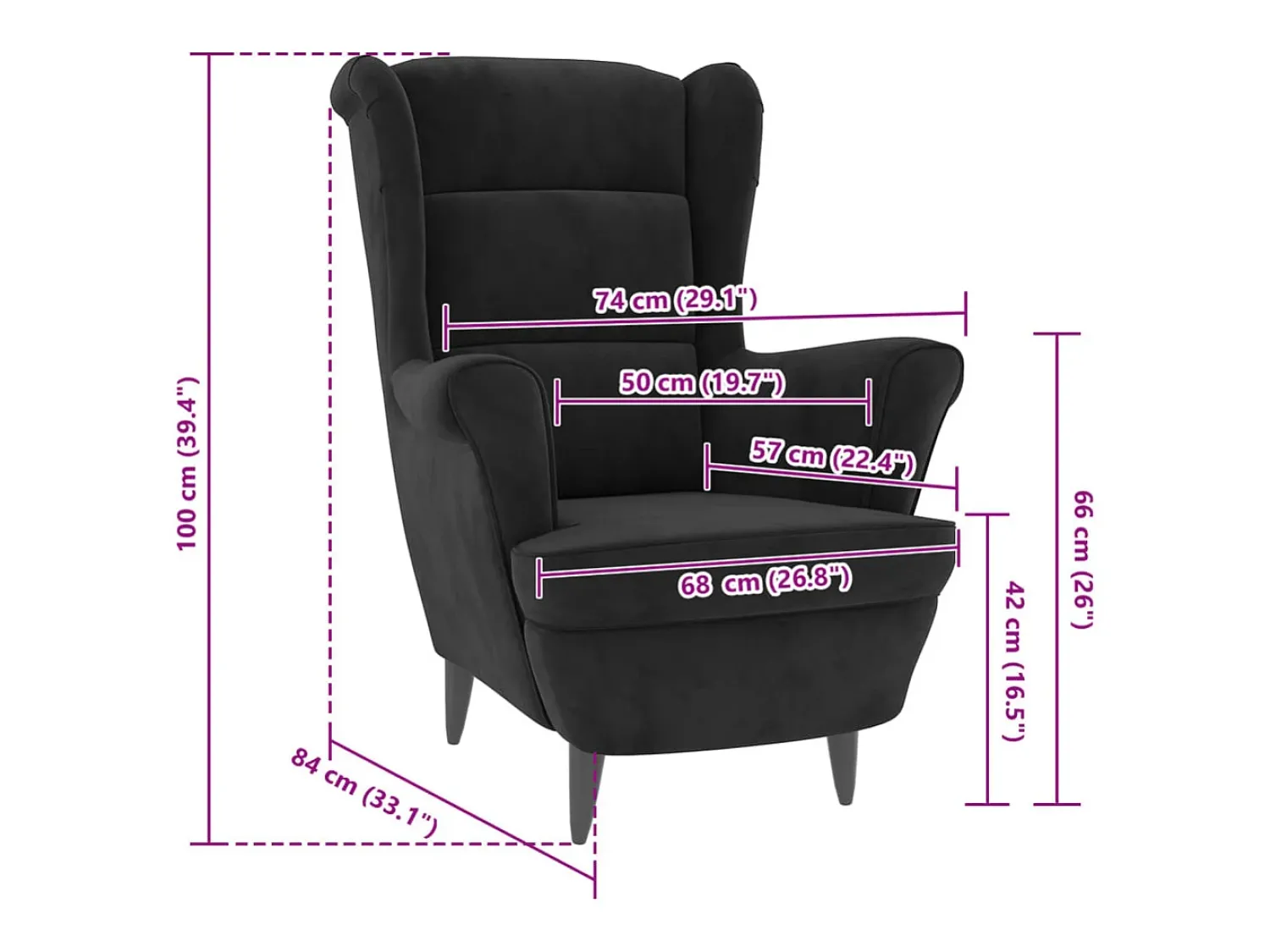Best Poltrona Confortável em veludo SHL843934 Preto
