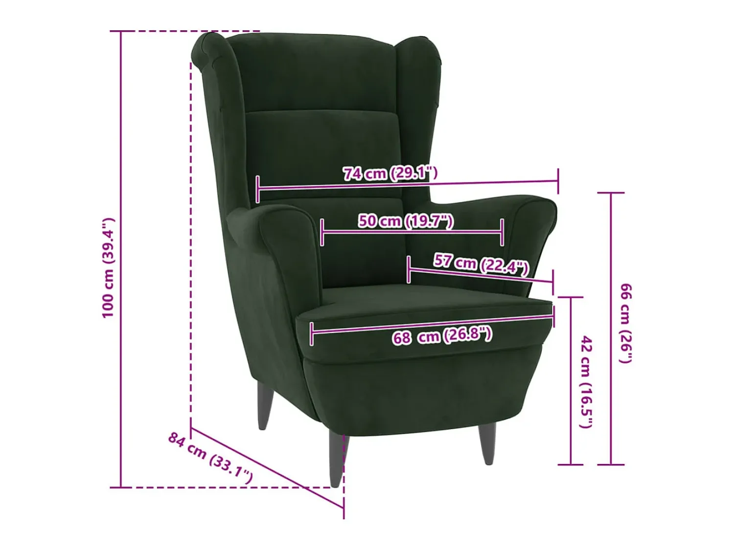 Best Poltrona Confortável em veludo verde-escuro SHL980194 Verde pinho