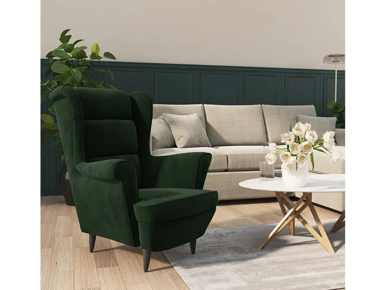 Best Poltrona Confortável em veludo verde-escuro SHL980194 Verde pinho