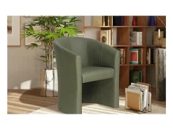 Meublorama Poltrona confortável verde para sala de estar. Coleção KYOTO. Cinzento