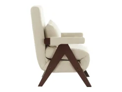 Poltrona|DripeX Poltrona conversível em linho - com almofada - encosto ajustável em 6 níveis - superfície de dormir 184x56 cm Bege