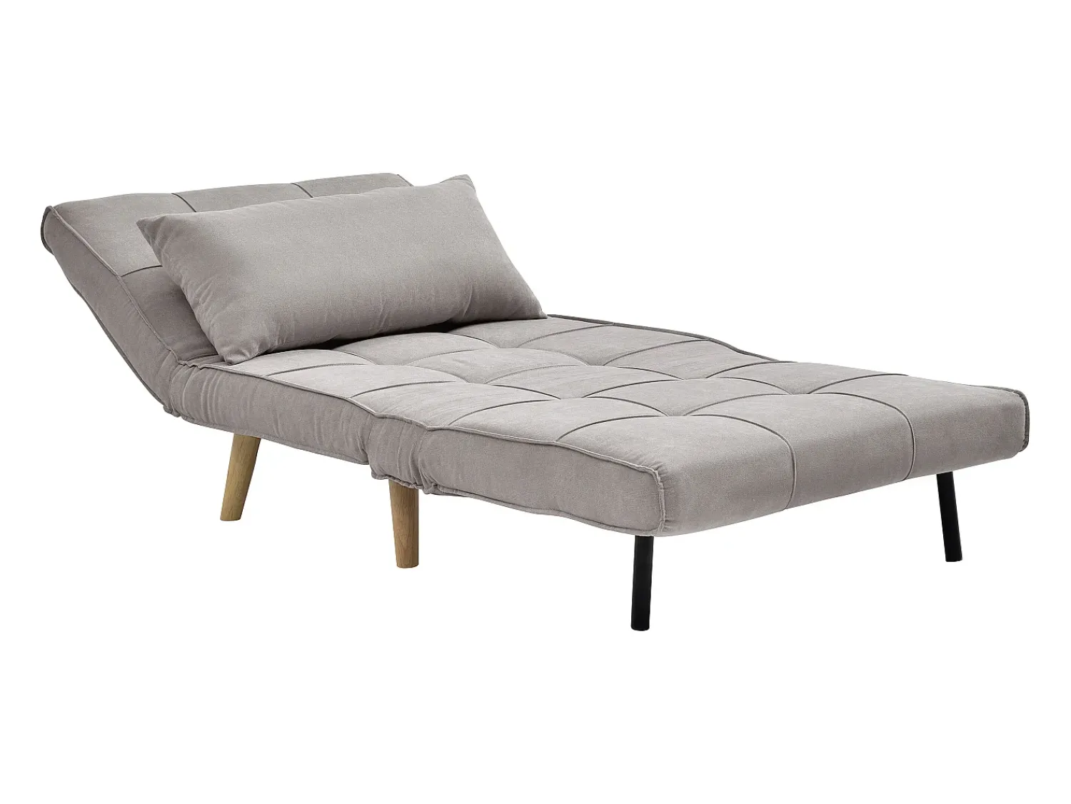 Poltrona*Vente-unique Poltrona conversível em tecido cinza toupeira e pés de madeira CHILA Taupe