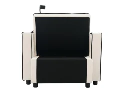 Poltrona|DripeX Poltrona conversível, em veludo, com suporte de copo e suporte telefônico, 75/167x83x76cm, Bege