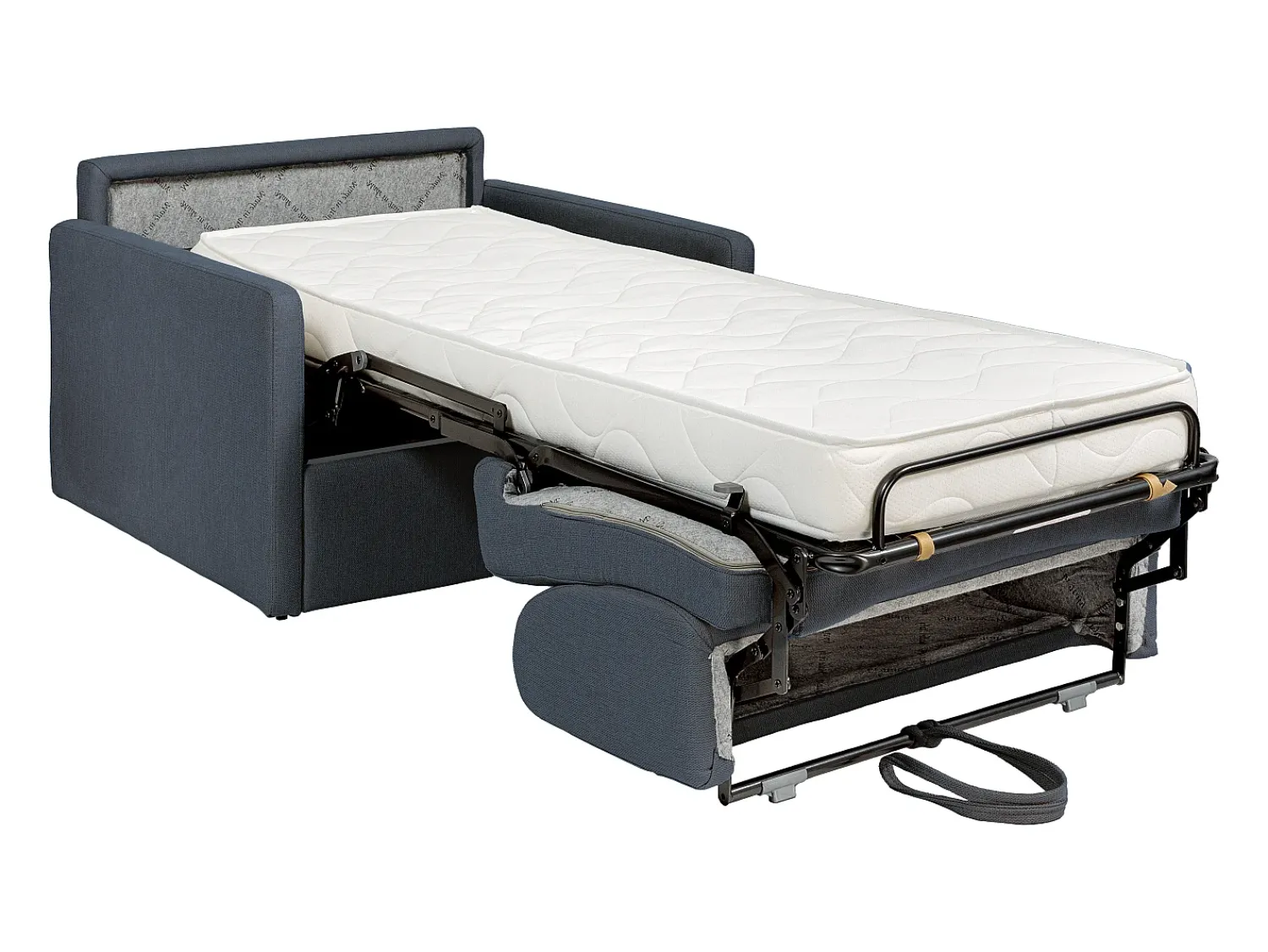 Poltrona*Vente-unique Poltrona conversível express em tecido cinza - Dormida de 100 cm - Colchão de 14 cm - CALIFE Cinzento