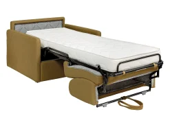 Poltrona*Vente-unique Poltrona conversível express em tecido - Dormida 100 cm - Colchão 14 cm - CALIFE Amarelo