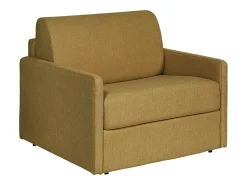 Poltrona*Vente-unique Poltrona conversível express em tecido - Dormida 100 cm - Colchão 14 cm - CALIFE Amarelo