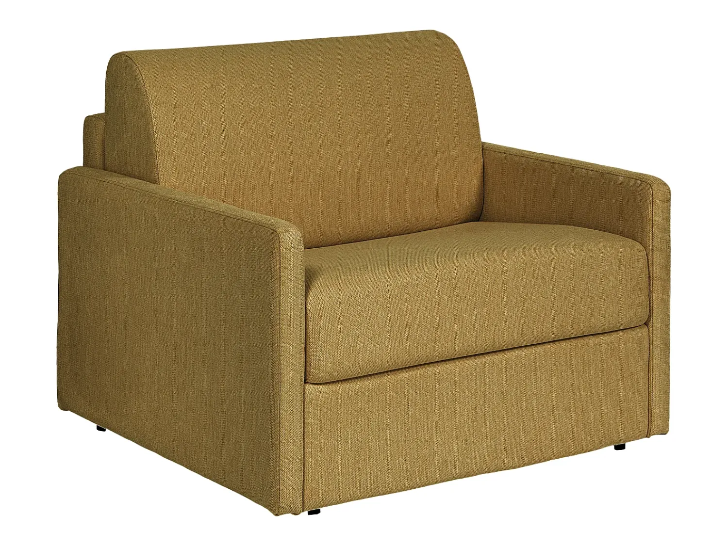 Poltrona*Vente-unique Poltrona conversível express em tecido - Dormida 100 cm - Colchão 14 cm - CALIFE Amarelo