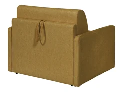 Poltrona*Vente-unique Poltrona conversível express em tecido - Dormida 100 cm - Colchão 14 cm - CALIFE Amarelo