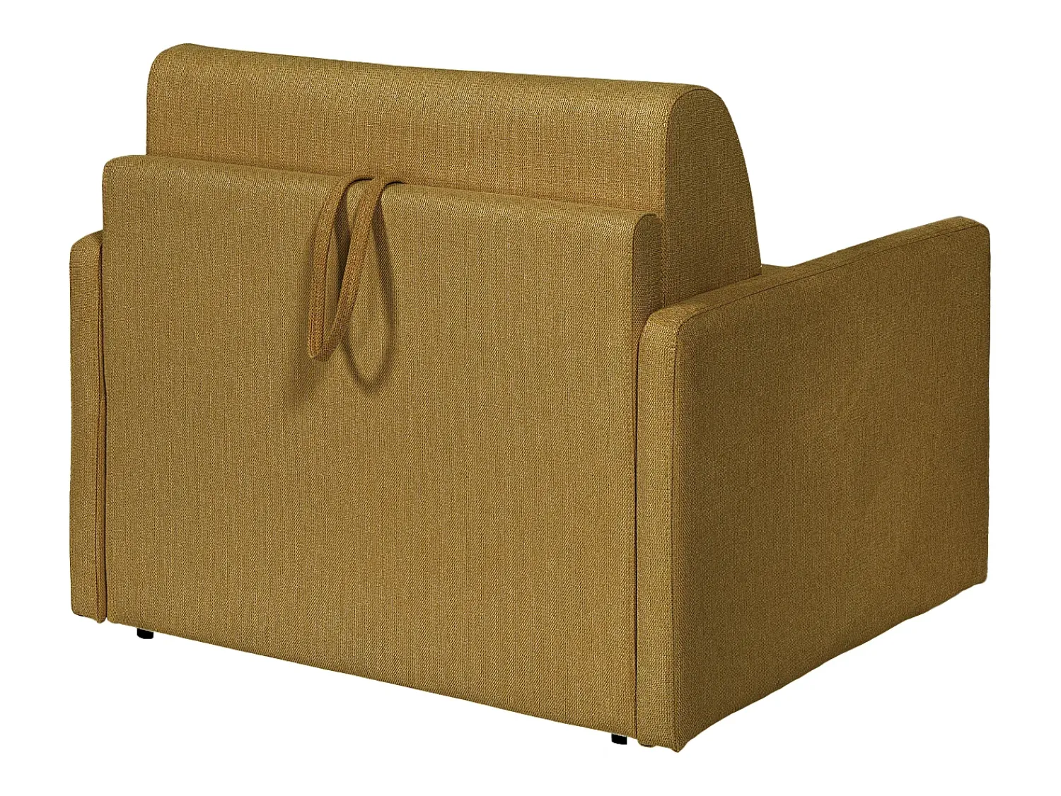 Poltrona*Vente-unique Poltrona conversível express em tecido - Dormida 100 cm - Colchão 14 cm - CALIFE Amarelo