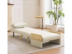 Poltrona*KOMHTOM Poltrona conversível três em um com função de cama, equipada com bandeja de madeira, Bege